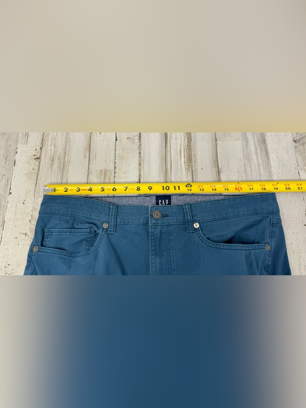 Gap Mens Straight Leg Pants Khaki Blue Size 38x29 Button Zip Close - Picture 6 of 11
